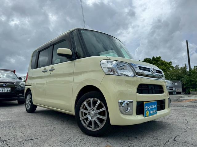 沖縄県の中古車ならタント Ｘターボ　ＳＡＩＩＩ　１年保証付　衝突被害軽減ブレーキ　Ｂｌｕｅｔｏｏｔｈ　ナビ　ＴＶ　左側パワースライドドア　バックモニター　キーレス　プッシュスタート　ＥＴＣ