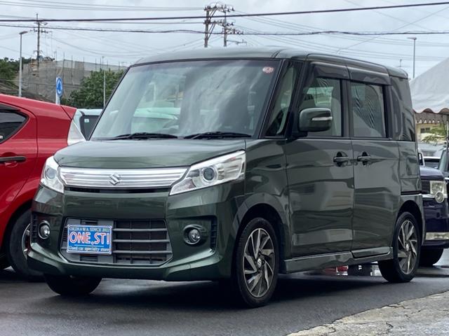 沖縄県糸満市の中古車ならスペーシアカスタム ＴＳ　ターボ車両／スマートキー／オーディオ／ＣＤ／Ｂｌｕｅｔｏｏｔｈ／両側電動スライドドア／オートライト／ＨＩＤヘッドライト／フォグ／アイドリングストップ／純正１５インチＡＷ／ウインカーミラー／ＰＶガラス