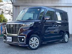 スペーシアカスタム ハイブリッドGS ワンオーナー車・Bluetooth機能付きオーディオ・両側スライド・片側電動 ナビ TV スマートキー アイドリングストップ シートヒーター  CVT CD アルミホイール エアコン 運転席エアバッグ 中古車画像