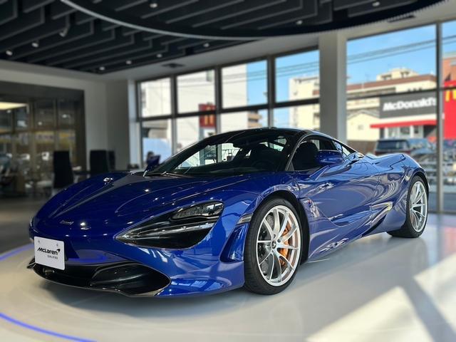 マクラーレン ７２０Ｓ ベースグレード　スペシャルカラー「オーロラブルー」　スポークエグゾースト　フロントリフター　Ｂ＆Ｗスピーカー　１０スポーク鍛造ＡＷ　バックカメラ　オレンジキャリパー　黒アルカンタラ革　オレンジシートベルト