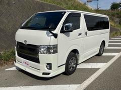 ハイエースバン スーパーGL ダークプライムII 4WD ETC 全周囲カメラ ナビ TV クリアランスソナー レーンアシスト 衝突被害軽減システム 両側電動スライドドア オートマチックハイビーム LEDヘッドランプ エアロ スマートキー 中古車画像