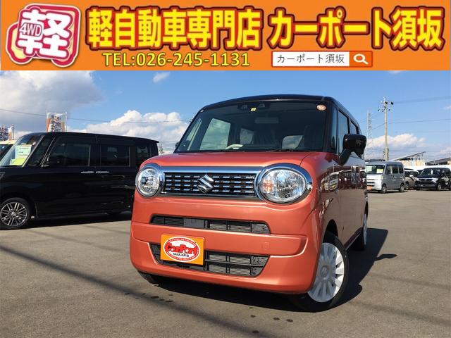 ワゴンＲスマイル ハイブリッドＳ　２トーンルーフパッケージ装着車　両側オートスライドドア　４ＷＤ　スマートキー　衝突軽減ブレーキ　シートヒーター　ベンチシート　クリアランスソナー　アイドリングストップ　横滑り防止　盗難防止　衝突安全ボディ　ＡＢＳ　オートエアコン