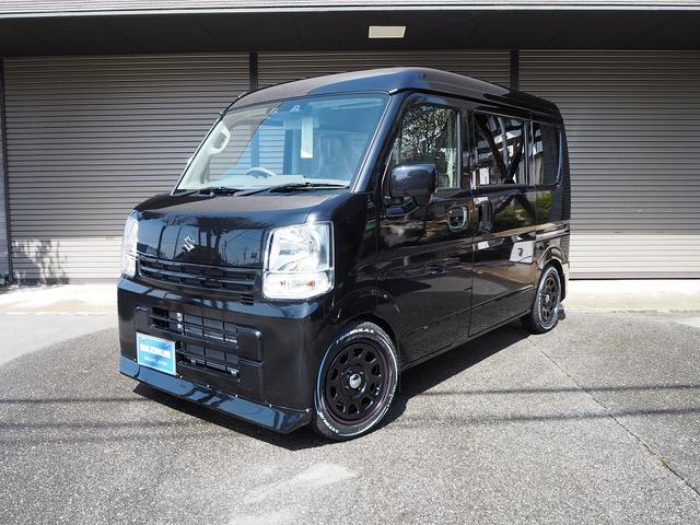 スズキ エブリイジョインターボ 届出済未使用車 ４ｗｄ 車高調 １４インチホイール ホワイトレタータイヤ フロントスポイラー リアマットガードの中古車 車体価格179万円 21 令和3 年式 走行5キロ 車体色ブラック 長野県下伊那郡松川町元大島１７３１ １６