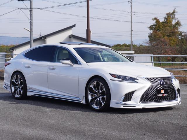 ＬＳ(レクサス) ＬＳ５００ｈ　バージョンＬ　サンルーフ　ＷＡＬＤフロントアンダースポイラー・ＭＯＤＥＬＬＩＳＴＡサイドスカート　リヤスカート・ＬＣ５００ｈ　Ｓパッケージ　２１インチアルミ・ロワリングキット・新品ラジアルタイヤ・トランクスポイラー・ドラレコ 中古車画像