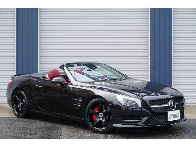 ＳＬ３５０　赤革　左Ｈ　ＥＣＵチューン＋５０ＰＳ＆バブリング　スロコン　カーボンＨ　ミラーフィルム　６３マフラーカッター／シフト　コーディング　デイライト　ＡＷペイント　スペーサー　ロワリング　カーボンドアミラー