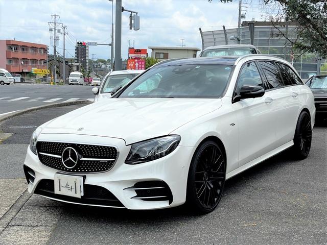 メルセデスＡＭＧ Ｅクラスステーションワゴン Ｅ５３　４マチック＋　ステーションワゴン　Ｅ５３　４マチック＋　ステーションワゴン　エクスクルーシブＰＫＧ　パノラミックスライディングルーフ　ブルメスター　シートヒーター　シートベンチレーション　ＡＭＧ２０ＡＷ　１オーナー　禁煙車