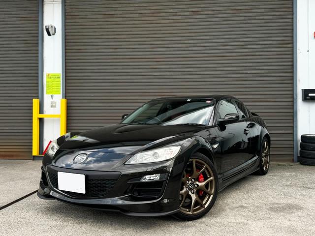 マツダ ＲＸ－８ スピリットＲ　保証１年　ＡｕｔｏＥｘｅエキゾーストチャンバー＆プレミアムテールマフラー　エンドレスブレーキキャリパー＆ローター　純正コーナーセンサー　純正フットランプ＆イルミ　ＡＶＩＣ－ＣＺ９０２　純正レカロ