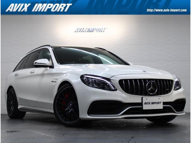 メルセデスＡＭＧ Ｃ６３　Ｓ　ステーションワゴン　後期型　Ｖ８ツインターボ　パノラミックＳＲ　ＡＭＧカーボンＰＫＧ　黒ナッパ革　シートヒーター　純正ＨＤＤナビ　Ｂｕｒｍｅｓｔｅｒ　　ＨＵＤ＆Ｂカメラ　レーダーセーフティＰ　専用１９ＡＷ　禁煙　１オーナー