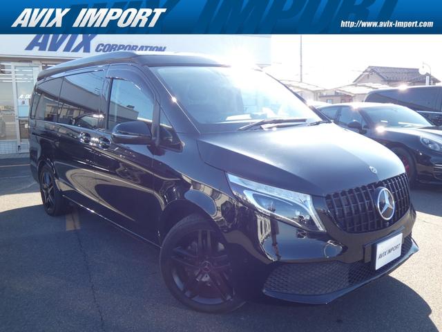 Ｖクラス(メルセデス・ベンツ) Ｖ２２０ｄ　マルコポーロホライゾン　ブラックアウトカスタム　ポップアップルーフ　サイドオーニング　後期型　ＲＳＰ　黒革　シートヒーター＆ベンチレーター　センターテーブル　フルフラット　純正ＭＢＵＸナビＴＶ全周カメラ　デジタルミラー　純正１９ＡＷ　禁煙　正規Ｄ車 中古車画像