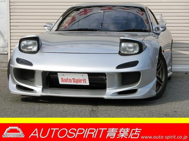 マツダ ＲＸ－７ タイプＲＩＩ　オートエグゼ車高調　マツダスピードインタークーラー　ＡＰＥＸｉパワーＦＣ　５次元マフラー　Ｄｅｆｉ　ブースト　水温　油温　追加メーター　ＡＶＳモデル５　交換前１１３２１４ｋｍ交換後７７６８０ｋｍ