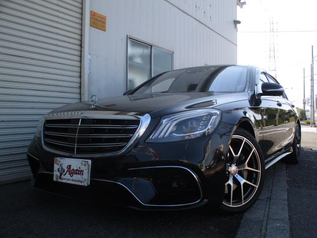 Ｓ６３　ロング　ターボディーラー車　後期テール＆ヘッドライト　右Ｈ　黒革サンルーフ禁煙　２０１８年以降後期型Ｓ６３フルエアロ　２０ＡＷ　地デジＨＤＤナビ、Ｂカメラ　ステアリングヒーター