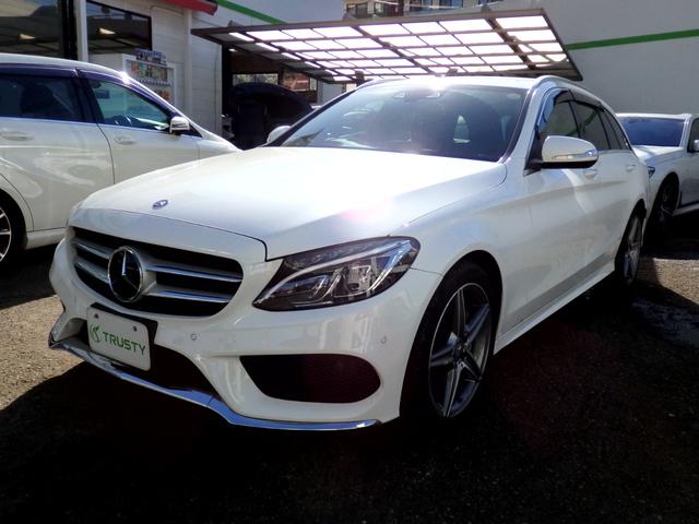 Ｃクラスステーションワゴン(メルセデス・ベンツ) Ｃ２００　ステーションワゴン　スポーツ本革仕様　ディーラー下取車　ＡＭＧ１８ＡＷ　ＡＭＧフルエアロ　ブラックレザー　ＨＤＤナビ　フルセグＴＶ　Ｂカメラ　ＰＴＳ　ＬＥＤヘッドライト　シートヒーター　メモリーパワーシート　レーダーセーフティＰＫＧ 中古車画像