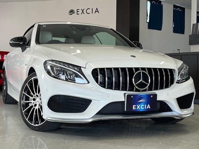 メルセデスＡＭＧ Ｃクラス Ｃ４３　４マチック　カブリオレ　４ＷＤ　白革レザーシート　ブルメスターサウンド　純正ナビ　フルセグＴＶ　ＴＶジャンパー　バックカメラ　ステアリングパイロット　ドライブレコーダー　パワーシート　シートヒーター　ＬＥＤヘッドライト