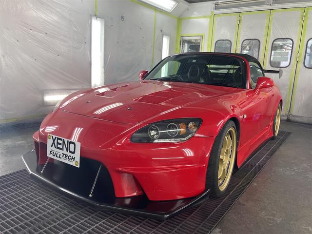 ホンダ Ｓ２０００ タイプＶ　社外ヘッドライト　社外Ｆバンパー　サイドステップ　ＧＴウイング　モデューロマフラー　カーボンボンネット　社外ＨＤＤナビフルセグＴＶ　ＡＤＶＡＮ１８アルミ