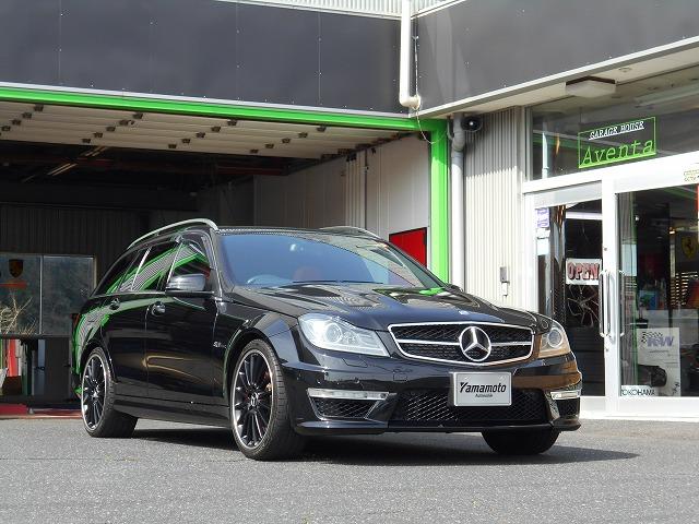 Ｃ６３　ＡＭＧ　ステーションワゴン　ディーラー車　右ハンドル　サンルーフ　アルミホイール　レザーインテリア　電動シート　シートヒーター　ＨＤＤナビ　フルセグＴＶ　バックカメラ　ＥＴＣ　スマートキー　ドライブレコーダー　禁煙車