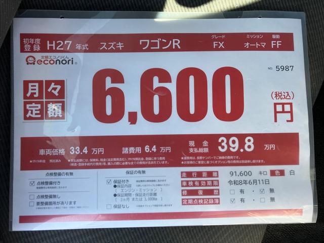 ワゴンＲ ＦＸ　修復歴無し　内外装仕上げ済み　保証付き（35枚目）