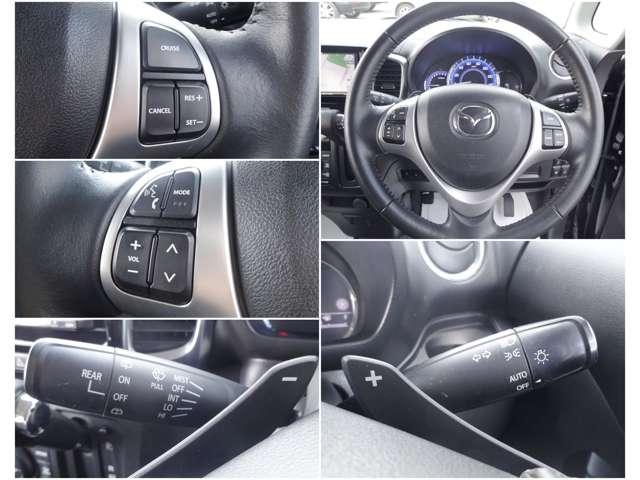 操作のしやすいステアリング！様々な操作スイッチが配置されオーディオなど運転以外の操作が必要でも運転に集中できます（＾＾♪