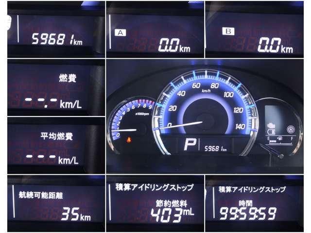 メーター内には、外気温・平均車速・平均燃費・瞬間燃費・走行可能距離のＥＣＯ情報が表示できる機能があります！