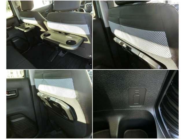 さらにドリンクホルダーやテーブルも付いています！スマホを挟むのにちょうどいいネットのポケットも便利です（＾＾♪