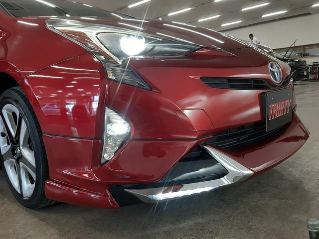 プリウス Sツーリングセレクション 4WD 寒冷地仕様 社外エアロ リモコンエンジンスターター 黒革シート シートヒーター ナビ フルセグTV バックカメラ ドライブレコーダー 前ガラス熱線 LEDヘッドライト LEDフォグ(8枚目)