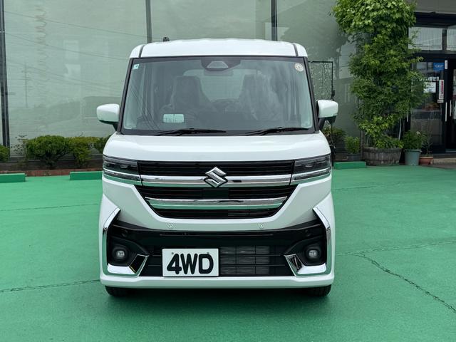 スペーシアカスタム ハイブリッドXSターボ 4WD ターボ セーフティサポート 両側パワースライドドア クルーズコントロール スマートキー シートヒーター ステアリングヒーター 修復歴無し 走行距離5km(2枚目)