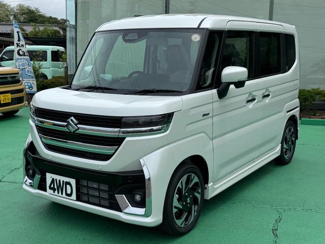 スペーシアカスタム ハイブリッドXSターボ 4WD ターボ セーフティサポート 両側パワースライドドア クルーズコントロール スマートキー シートヒーター ステアリングヒーター 修復歴無し 走行距離5km(5枚目)