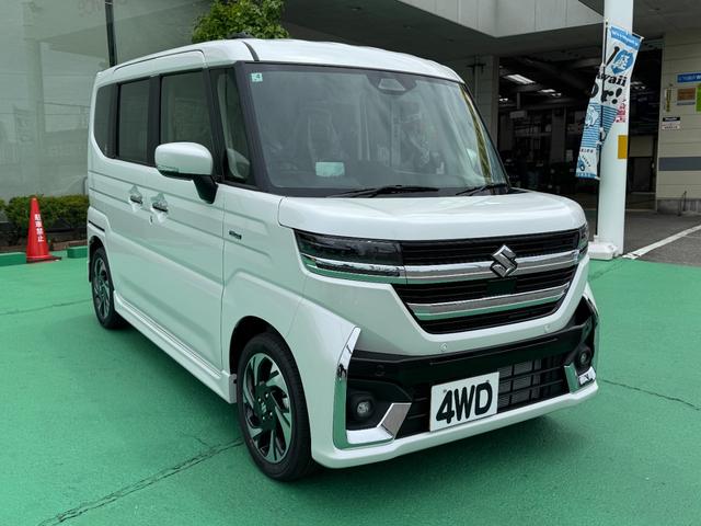 スペーシアカスタム ハイブリッドXSターボ 4WD ターボ セーフティサポート 両側パワースライドドア クルーズコントロール スマートキー シートヒーター ステアリングヒーター 修復歴無し 走行距離5km(14枚目)