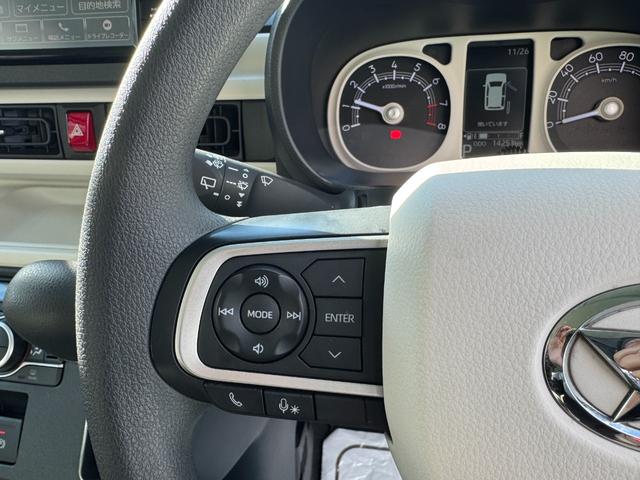 ムーヴキャンバス ストライプスＧターボ　４ＷＤ　ナビ　フルセグ　ＣＤ　ＤＶＤ　バックカメラ　クルーズコントロール　スマートアシスト　シートヒーター　エンジンスターター　スマートキー　両側電動スライドドア　修復歴無し　走行距離１４，２５５ｋｍ（26枚目）