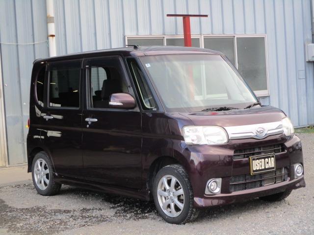 タント G 4WD 純正ナビ TV 片側スライド電動ドア インテリキー フロントフォグ 社外アルミホイール オイル交換済み(3枚目)