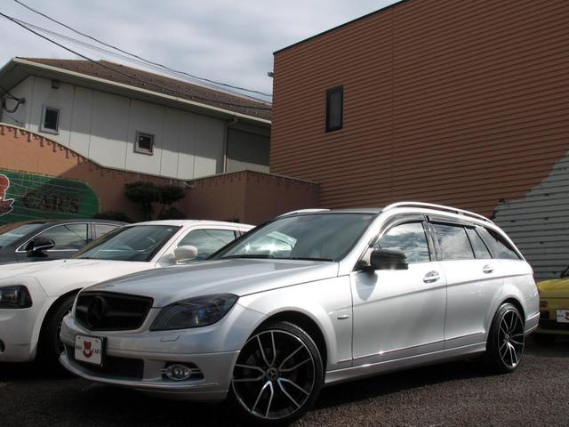 Cクラスステーションワゴン C300 ステーションワゴン アバンギャルド V6 3.0 右ハンドル 社外18インチアルミホイール 新品S-LOOKインナーブラックLEDユーロヘッドライト シーケンシャルウインカー ブラックグリル 純正HDナビTV 車検令和9年2月(3枚目)