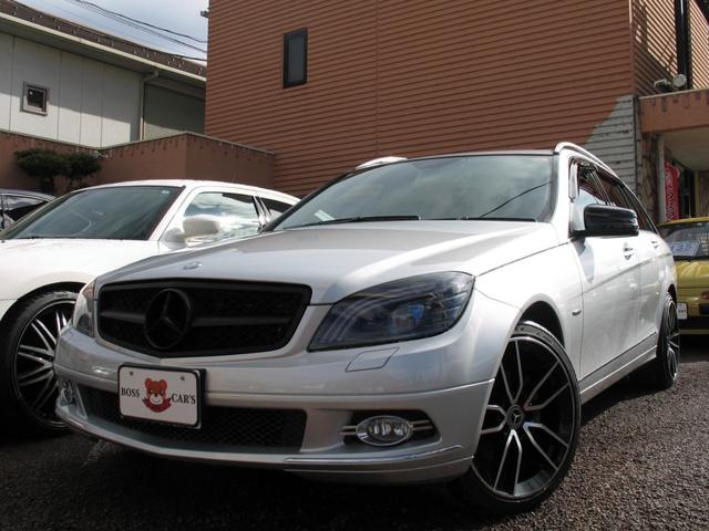 Cクラスステーションワゴン C300 ステーションワゴン アバンギャルド V6 3.0 右ハンドル 社外18インチアルミホイール 新品S-LOOKインナーブラックLEDユーロヘッドライト シーケンシャルウインカー ブラックグリル 純正HDナビTV 車検令和9年2月(5枚目)