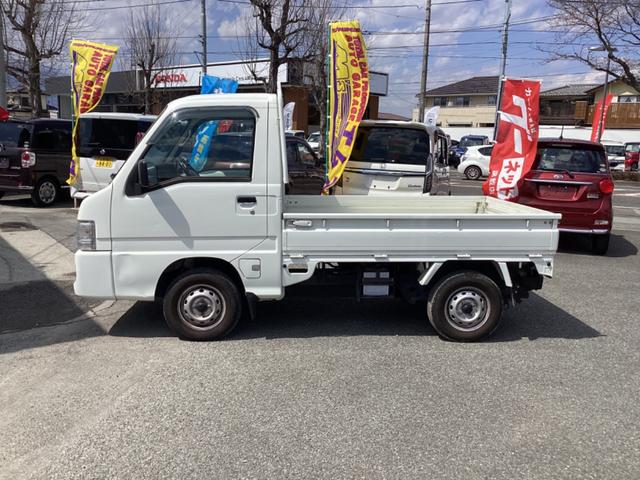 サンバートラック ＴＢ　４ＷＤ　５速マニュアル　エアコン　運転席エアバッグ　三方開　記録簿　走行距離２．３万キロ　車検整備付き　修復歴無し　ホワイト（10枚目）