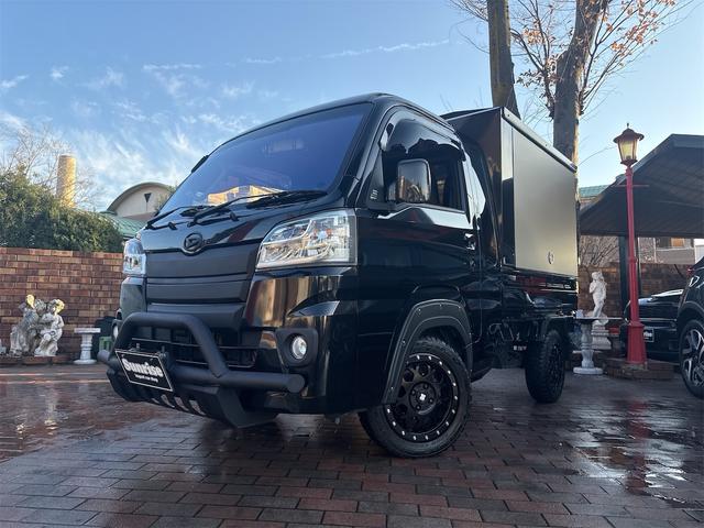 ハイゼットトラック ジャンボ ジャンボ 4WD デフロック付 LEDヘッド エアコン パワステ パワーウインド ワイドサイドバイザー 14インチ社外アルミ&マッドタイヤ ドライブレコーダー ETC 社外ステアリング シートカバー(2枚目)