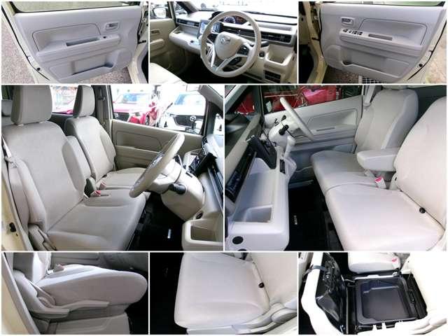 運転席は座面の高さの調整機能付き　助手席シート下にも収納スペースになるバケットがあります。