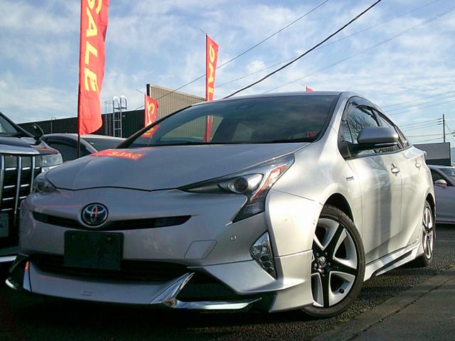 プリウス Sセーフティプラス トヨタセーフティ 駐車アシスト 純正ツーリング17インチアルミ エアロパーツ 純正SDナビTV Bモニター Bluetooth DVD再生 LEDヘッドライト フォグランプ ETC クリアランスソナー(36枚目)
