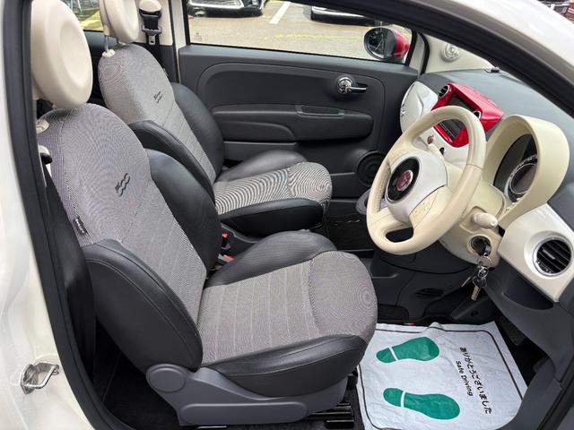 ５００Ｃ ツインエア　ラウンジ　車検取得　社外ナビＴＶ　バックカメラ　リアセンサー　ＥＴＣ　５万キロ時クラッチ交換　ドラレコ　キセノン　ブルートゥース　幌電動開閉（9枚目）