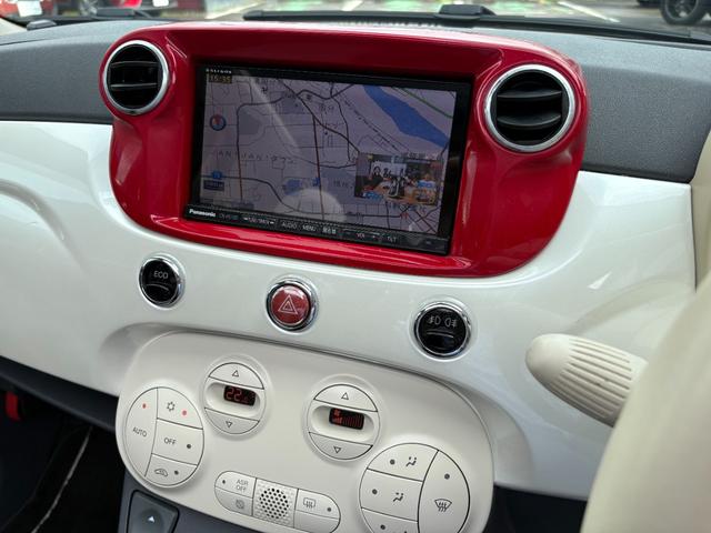 ５００Ｃ ツインエア　ラウンジ　車検取得　社外ナビＴＶ　バックカメラ　リアセンサー　ＥＴＣ　５万キロ時クラッチ交換　ドラレコ　キセノン　ブルートゥース　幌電動開閉（10枚目）