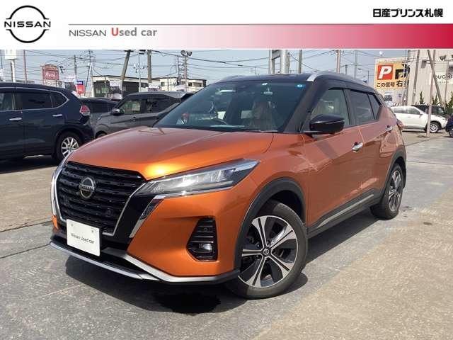 日産 キックス １．２　Ｘ　ツートーン　インテリアエディション　全周囲　自動（被害軽減）ブレーキ　車線逸脱　サイドカーテンエアバック　ＣＤ　インテリジェントキー　ＡＷ　ＡＢＳ　アイドリングストップ　ワンセグＴＶ　バックカメラ　盗難防止システム　オートエアコン