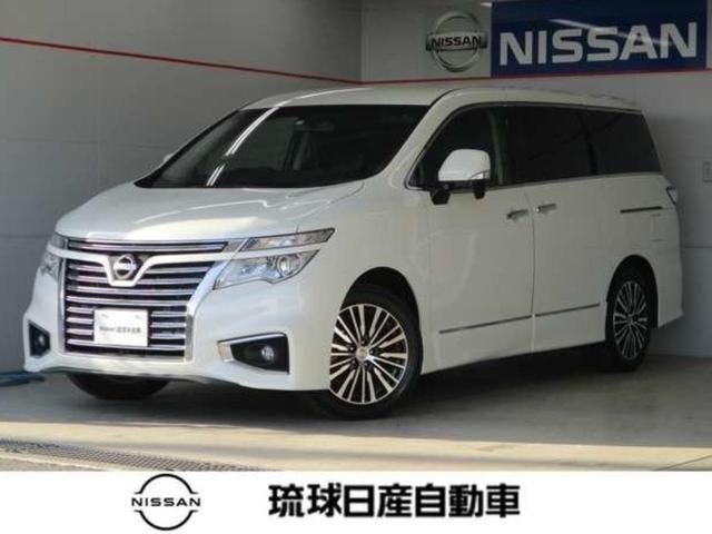 豊見城市 琉球日産自動車（株）　豊崎店 日産 エルグランド ２５０ハイウェイスターＳ　ハイウェイスター・ナビ・バックカメラ・後席モニター・ＥＴＣ・コーナーセンサー・片側パワースライドドア・スマートキー・プッシュスタート・フルセグＴＶ・ＣＤ・ＤＶＤ再生・ＡＭ／ＦＭ・Ｂｌｕｅｔｏｏｔｈ パールホワイト 7.8万km 2015(平成27)年