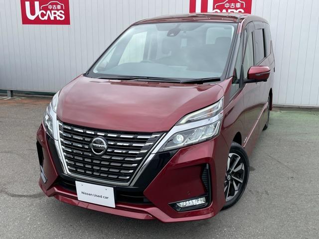 日産 セレナ ハイウェイスターＶ　アラウンドビューモニター　後席モニター　プロパイロット　レーダークルーズコントロール　ドライブレコーダー　ＬＥＤヘッドランプ　ＥＴＣ　盗難防止　アイドリングストップ　記録簿有　ワンセグＴＶ　オートエアコン　１オーナー　サイドエアバッグ