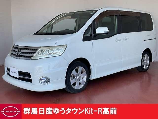 日産 セレナ ハイウェイスター　セキュリティ　インテリキー　ナビ　アルミ付き　パワステ　パワーウィンド　ＡＢＳ　キーレスエントリー　助手席エアバッグ　運転席エアバッグ　ＡＵＴＯエアコン