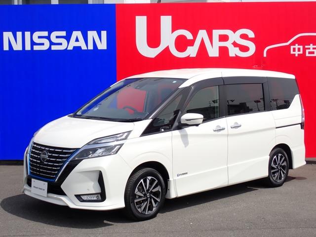 日産 セレナ １．２　ｅ－ＰＯＷＥＲ　ハイウェイスター　Ｇ　両側オートスライドドア　後席モニター　踏み間違い衝突防止アシスト　オートエアコン　レーンキープアシスト　両側パワードア　ワンオーナー車　レーダークルコン　ＬＥＤ　パークアシスト　盗難防止　キーフリー　ＥＴＣ　ドラレコ　アルミホイール