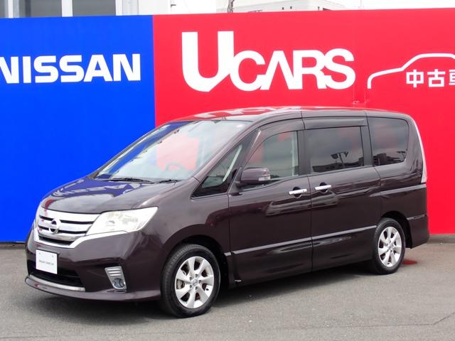 日産 セレナ ２．０　ハイウェイスター　Ｊパッケージ　両側オートスライドドア　純正ＨＤＤナビ　イモビライザー　Ｓキー　１オーナー車　ナビＴＶ　オートクルーズ　アルミ　エアコン　運転席エアバック　ワンセグ　Ｂカメラ　パワーウィンドウ　キーレス　ＨＤＤナビ　ＡＢＳ　記録簿　パワステ