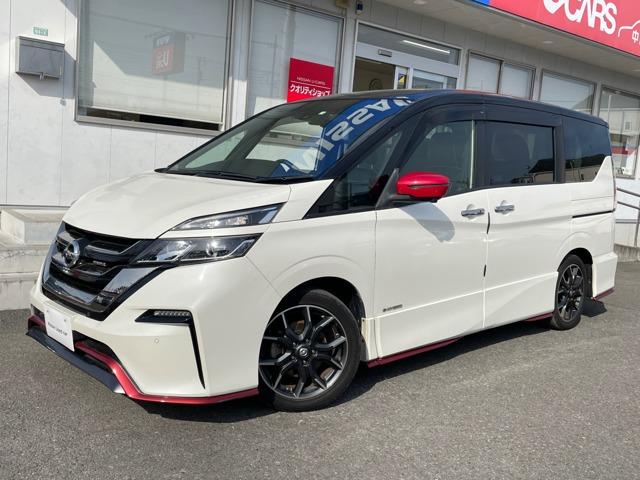 日産 セレナ ２．０　ＮＩＳＭＯ　両電動ドア　衝突被害軽減Ｓ　ＡＷ　ドライブレコーダー　メモリーナビゲーション　キーフリー　ＥＴＣ　ナビＴＶ　オートエアコン　アダプティブクルーズコントロール　アラウンドカメラ　スマ－トキ－　取説記録簿