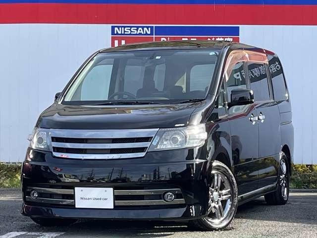 日産 セレナ ２．０　ライダーＳ　メモリ－ナピバックカメラ専用エアロアルミ　バックモニター　メモリーナビ　アルミホイール　エアコン　ナビ　ＡＢＳ　ＥＴＣ　スマートキー　エアバッグ　ダブルエアバッグ　キーレスエントリー　パワーステアリング　記録簿