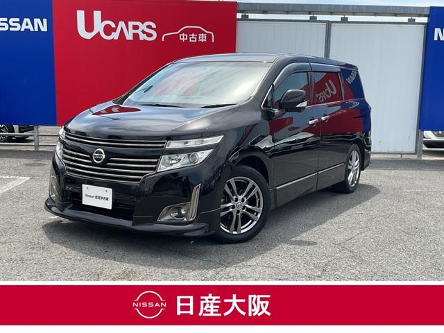 日産 エルグランド ２５０ハイウェイスター　アーバンクロム　全周囲カメラ　Ｗ電動ドア　盗難防止　カーテンエアバッグ　ナビＴＶ　Ｂカメラ　パワーウィンドウ　ツインエアコン　ＨＩＤヘッドライト　キーレス　アルミホイール　パワステ　ＡＢＳ　ＥＴＣ　ワンオーナ