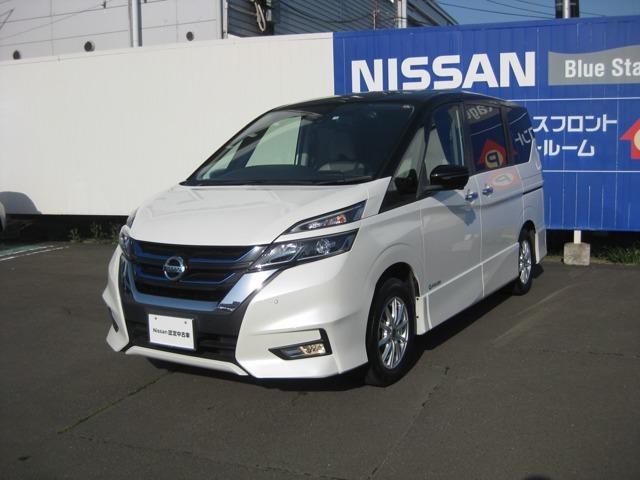 日産 セレナ ｅ－パワー　ハイウェイスターＶ　禁煙１オーナー　日産認定１年保証（走行無制限）【メーカーＯＰ：寒冷地仕様／デュアルエアコン／セーフティパックＢ（プロパイロット／全周囲カメラほか）】純正９インチナビ　後席モニター　アルミ付冬タイヤ積込