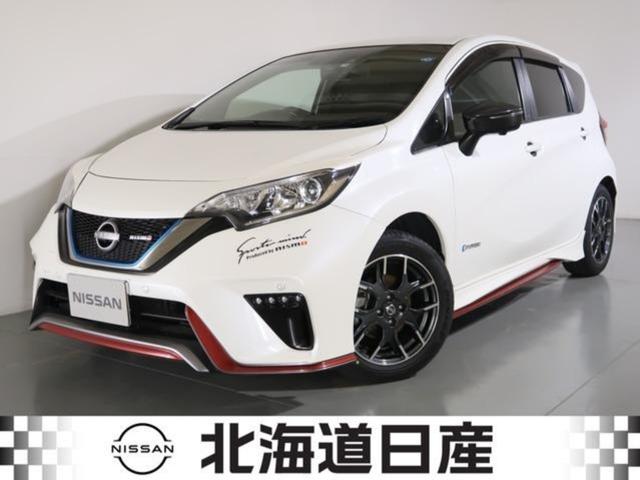 ノート ｅ－パワーニスモ　１．２　ｅ－ＰＯＷＥＲ　ＮＩＳＭＯ　ワンオーナー　スタッドレスタイヤ付　メモリーナビ　ＥＴＣ　アルミホイール　全周囲カメラ　オートクルーズコントロール　寒冷地仕様　衝突防止システム　ＬＥＤヘッドランプ（1枚目）