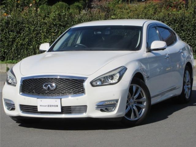 フーガハイブリッド(日産) ３．５　ワンオ−ナ−車　本革パッケ−ジ　スマートキーＰスタート　プリクラッシュ　アイドリングストップ　ワンセグＴＶ　バックモニター　パワーステアリング　ＨＤＤナビ　クルコン　ＡＢＳ　エアバッグ　ＬＥＤヘッドランプ　ＥＴＣ　ドラレコ　アルミ 中古車画像