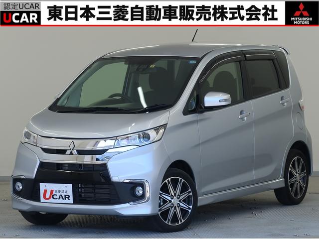 三菱 ｅＫカスタム Ｔセーフティパッケージ　２ＷＤタ－ボ　禁煙車　カロッツエリア楽ナビ　全方位カメラ　衝突防止　踏み間違い防止　オートマチックハイビーム　ワンオーナー　１年間走行距離無制限三菱認定中古車保証（延長可）シートヒーター　ＨＩＤライト